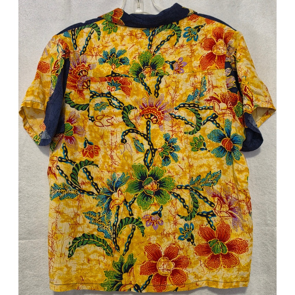 Vintage 80's Jam's World Java Batik Shirt Mens Sz Med Rayon W624-JAVA - Picture 2 of 6